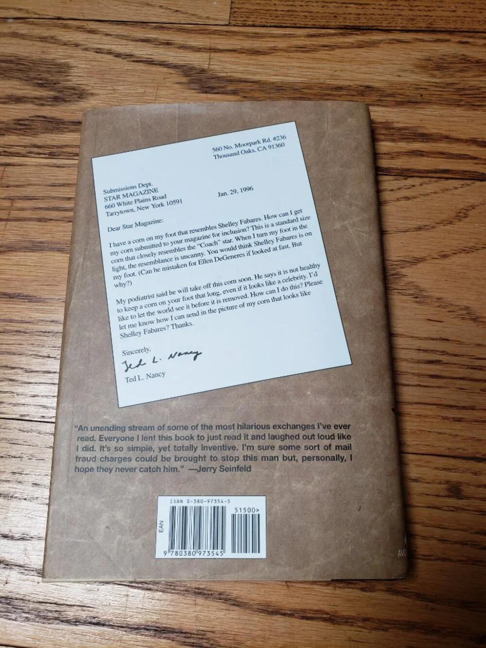Letters From A Nut Hardcover Book 1997 Ted L Nancy Jerry Seinfeld 1st Edition
